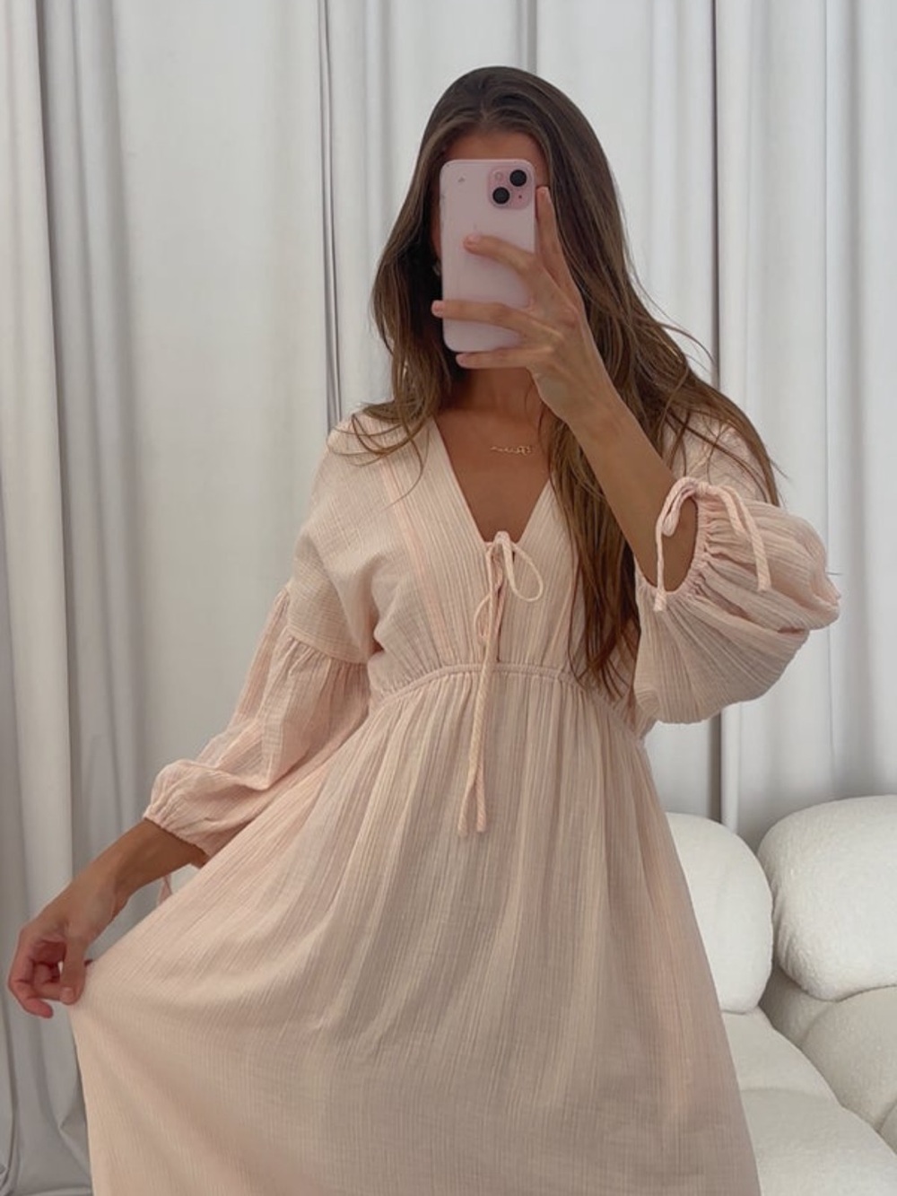 Worth Collective 100% Cotton Hunter Dress Pink Stripe in size L